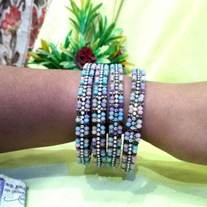 Colorful Beaded Bangle Set