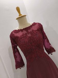Elegant Burgundy Lace Dress