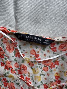 Zara Floral Ruffle Blouse