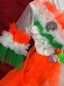 tri colour dress