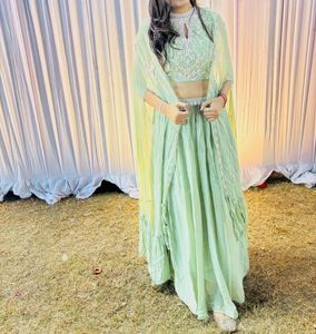 designer lehnga with shrug