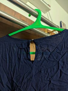 Navy Blue Semi Peplum Top