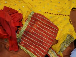 Yellow Embroidered Kurta Set only for 500