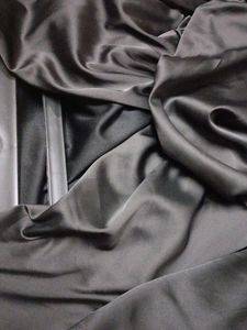 Urbanic Asymmetric Length Black Satin Dress