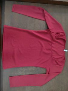 Maroon Square Neck Top