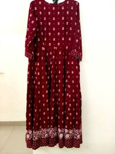 Flared Printed Gown