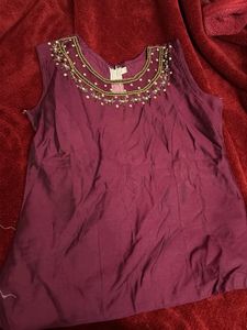 Embellished Sleeveless South Indian Top