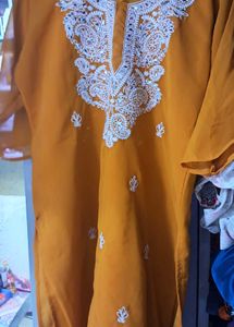 Elegant Mustard Embroidered Kurta