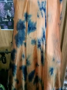Embroidered Blue &amp; Tie-Dye Dress