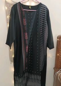 Printed Black Straight Kurta 3XL