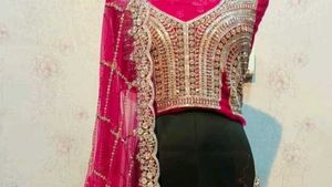 Unstiched Rose Colour Bridal Lehenga Choli