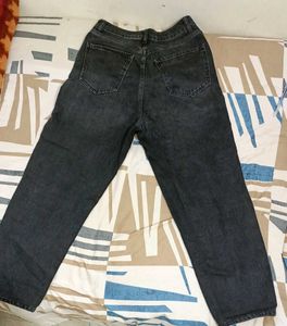 Regular High Waist charcoal Balck Jeans