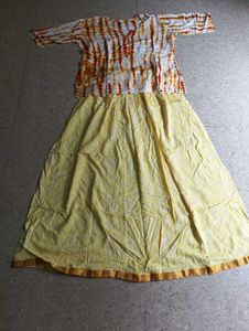 Tie-Dye Top & Yellow Skirt Set