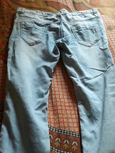 Cyan Color Jeans For Women