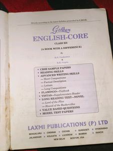Golden English Core Class -12th
