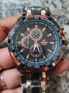 Edifice Casio Watch - Black and Rose Gold