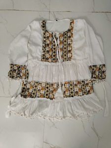 Stylish White Short Kurti