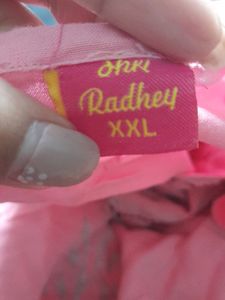 Pink Kurti💗 With Black Thread Work On The Front.