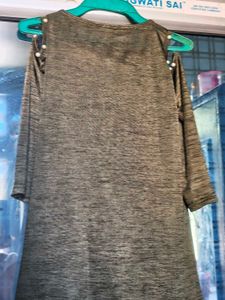 Olive Green Cold Shoulder Top
