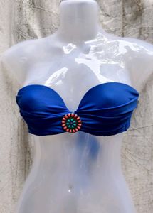1349. Blue Bandeau Bikini Top