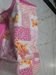 Pink Quilted Tote Bag For Baby