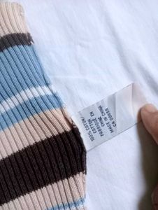 Striped V-Neck Full sleeve Top sweater