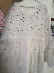 White Embellished Chikan Kurti