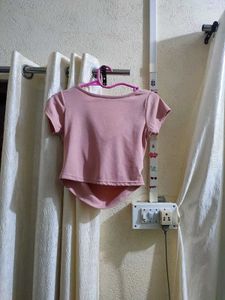 Cute Pink Cowl Neck Top