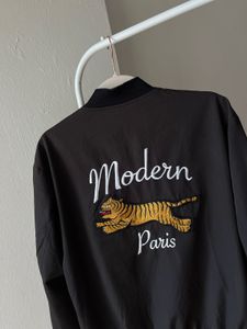 🐯Embroidered Tiger Printed Jade Black Bomber