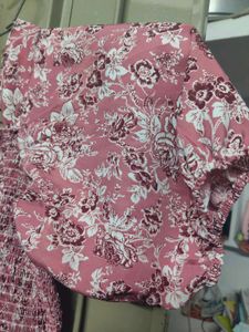 Pink Floral Midi Dress