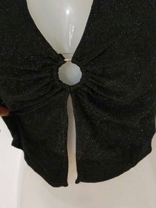 Y2K SHIMMERY HALTER NECK TOP