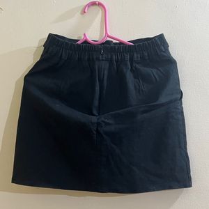 Black Denim Mini Skirt