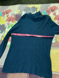 Blue Turtleneck Sweater