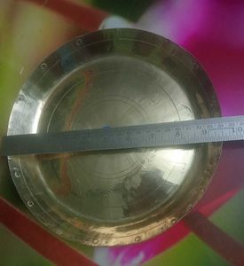 Bronze Plate And Brass Glass Diya Set