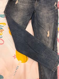 RIBBED DENIM SLIM FIT HIGH RISE
