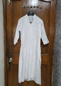 Chikankaari White Kurti
