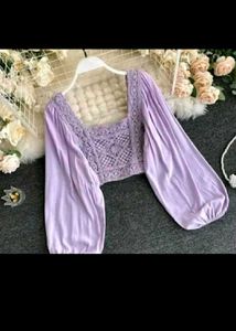 Beautiful❤️Crochet Top with Balloon Sleeves