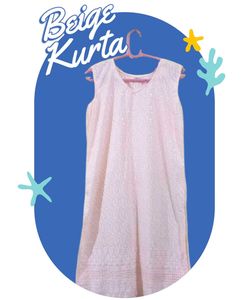 Beige Embroidered Sequins Kurti