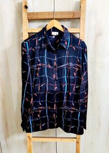 Black Printed Shirt Size-46