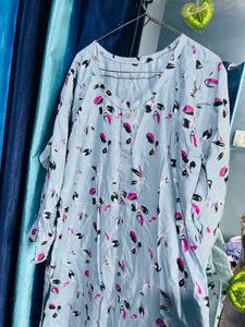 Floral Sky Blue Kurti