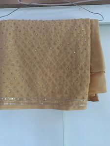 Party Wear Light Cream Color Saree