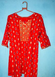 Red Short Kurti For Women