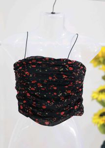 Black Floral Crop Top