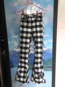 Checked Flare Pants