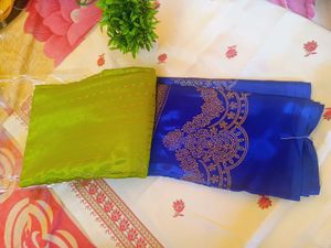 Trending foil print saree double colour