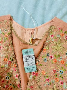 Peach Embroidered Anarkali Dress