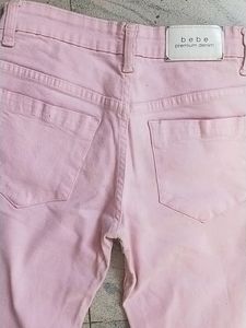 Baby Pink Lady Jeans With Label.