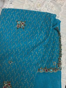 Elegant Teal Ethnic Saree