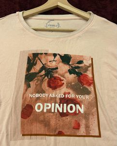 Bold Statement Graphic Tee | Peach Pink | Size M