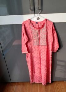 Coral Embroidered 3 Piece Kurti Set